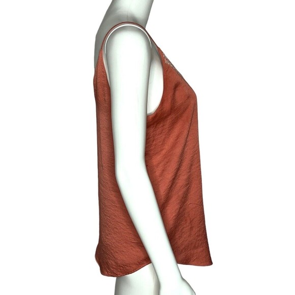 Express Embroidered Cami Mauve Pink Cream Sleeveless Top V-Neck - Picture 2 of 6